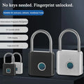 Keyless USB Charging Fingerprint Lock Smart Padlock Waterproof Door Lock Unlock Portable Anti-theft Padlock Zinc Home Tools