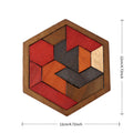 Hexagonal Wooden Puzzle Adult Brain Teaser Toy, Comprising 11 Interlocking Puzzle Pieces, A Challenging Logic Game Ideal for T