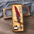 5color Machine Feather Dip Pen Set,Replaceable 5 Nib,Ink-Containing,Creative Quill