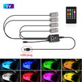 LED Car Interior Ambient Lights Foot Strip Lighting Kit Accessories Backlight Remote App Music Control Auto RGB Decorative Lamp