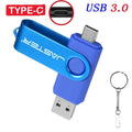 High Speed USB Type C USB Flash Drive 128GB Free Key Chain Pendrive 64GB Orange 2 in 1