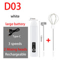 HOT Electric Milk Frother + Egg Beater Wireless Type-C Charging 3 Speeds Mini Handheld