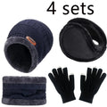 Winter Hat for Men Women Beanie Hats Scarf Glove Earmuff Set Thick Warm Slouchy Beanies