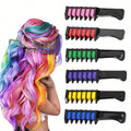 6-Piece Temporary Hair Dye Set, New Chalk Comb Temporary Washable Hair Dye, Suitable for Girls' Birthday Role-Playing DIY