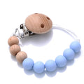 Baby Beech Pacifier Clip Round Colorful Silicone Teething Beads Food Grade Dummy Holder