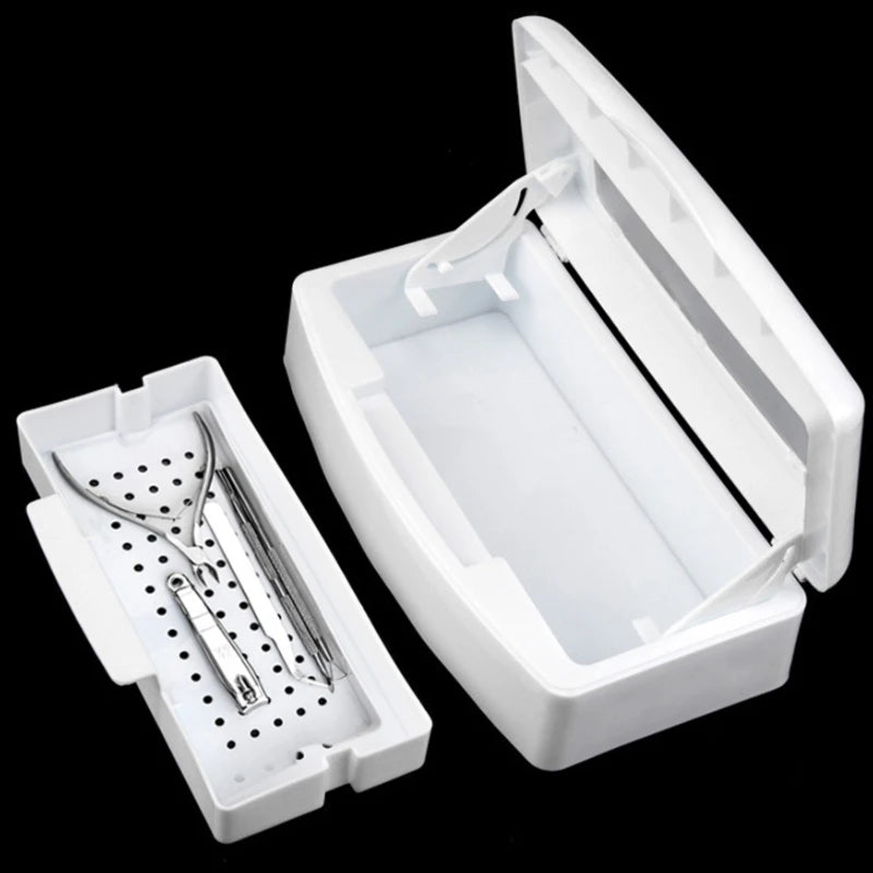 Nail Sterilizer Tray Disinfection Box Sterilizing Clean Nail Art Salon Manicure Implement Sanitize Tool Equipment Cleaner Tools