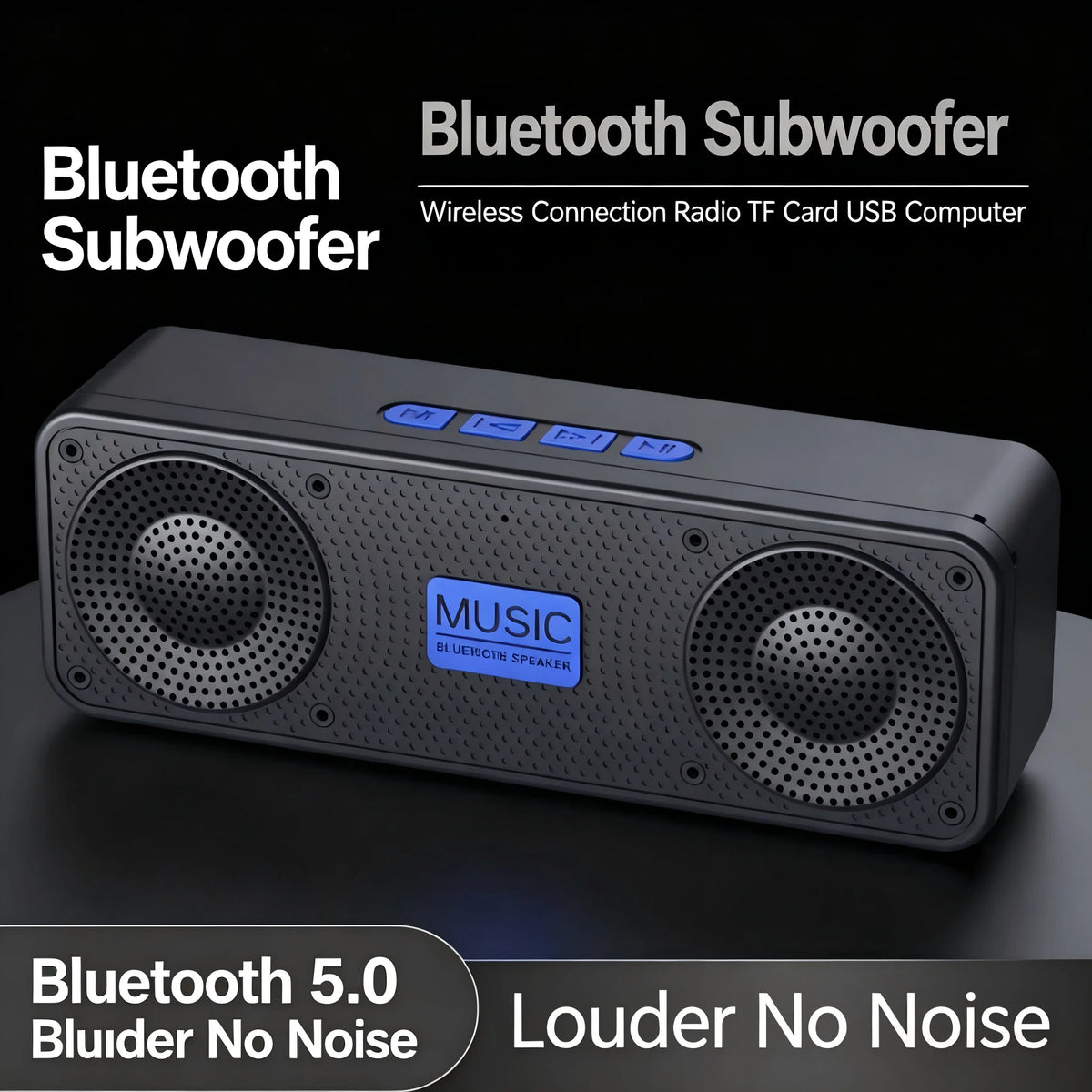 S18 Bluetooth Speaker W/ Subwoofer, FM Radio, 20H Battery, Waterproof, Stereo for