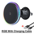 Magnetic Car Wireless Chargers RGB LED Light For iPhone 12 13 14 15 16 17 Pro Max Phone