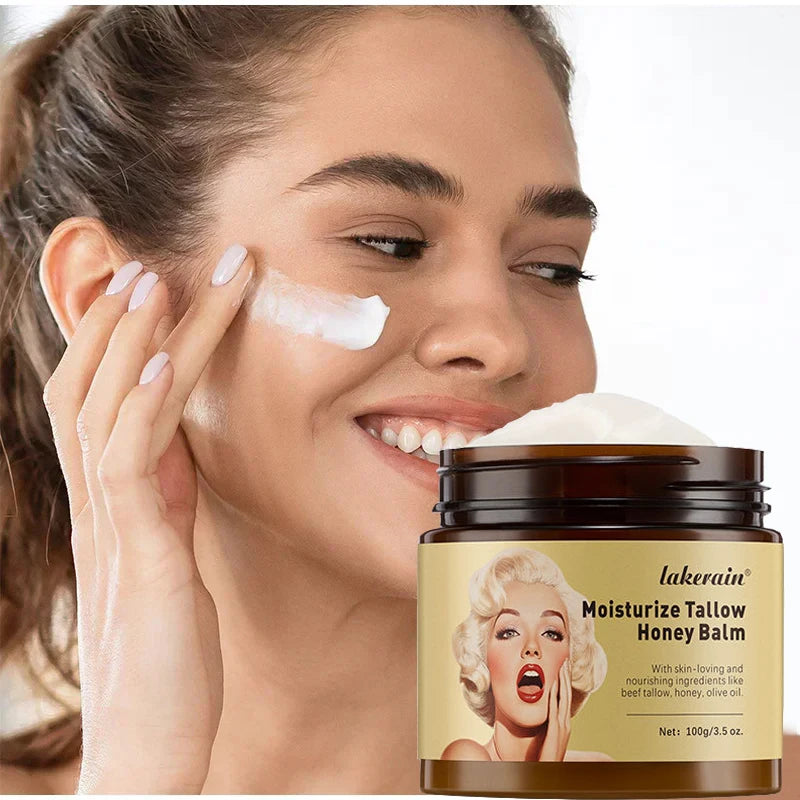 100%Grass Fed Grass Finished Whipped Vanilla Beef Tallow Moisturizer Reduce Wrinkle Skin Deep Hydrating Moisturizing Brightening