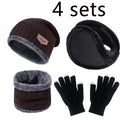 Winter Hat for Men Women Beanie Hats Scarf Glove Earmuff Set Thick Warm Slouchy Beanies