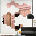 6/12pcs 3D Mirror Wall Sticker Hexagon Decal Home Decor DIY Self-adhesive Mirror Decor