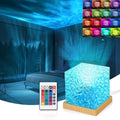RGB 16-Color Plug-In Water Ripple Ambient Light Rotating Table Lamp Night Light for Bedroom Living Room Lighting Decoration