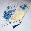Chinese Style Folding Hand Fan with Tassel for Women Japanese Handheld Fan Dancing Wedding Decoration Party Favor Accessory