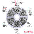 210-400pcs/Box Jewelry Making Kits Lobster Clasp Open Jump Rings End Crimps Beads Box