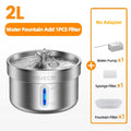 ROJECO Stainless Steel Cat Water Fountain Filters 2L Automatic Pet Water Dispenser Smart Drinking Fountain for Cat Dog Supplies