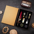 5color Machine Feather Dip Pen Set,Replaceable 5 Nib,Ink-Containing,Creative Quill