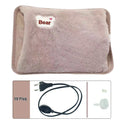 EU Plug Hand Warmer Electric Hot Water Bag Winter Soft Plush Charging Hot Water Bottle