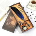 1 Set Vintage Calligraphy Pen Feather Dip Fountain Pen Set Ink Stationery Quill Creative Retro Writting Pen School Office Supply