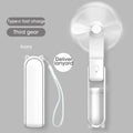Portable Mini Foldable Handheld Fan USB Rechargeable 3-speed Adjustable Suitable for