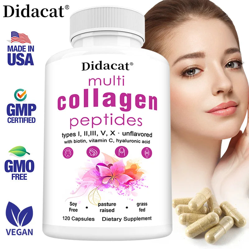 Multi-collagen Peptides - Anti-aging, Brightening Skin Tone, Firming Skin, Hair, Nail,