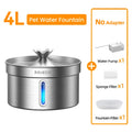 ROJECO Stainless Steel Cat Water Fountain Filters 2L Automatic Pet Water Dispenser Smart Drinking Fountain for Cat Dog Supplies