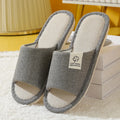 Home Linen Slippers For Men In Spring&Autumn Comfortable Bedroom Open-toed&Breathable