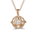 Aromatherapy Angel Wings Colorful Zircon Cage Locket Necklace Glowing Warm Ball 2022