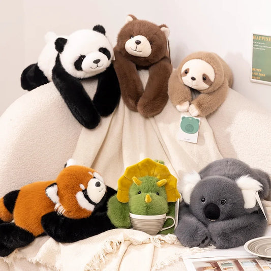 50/60/65cm Long Arm Stuffed Animal Arm Weighted Soft Plush Pillow Raccoon Koala Bear