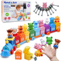 Montessori Train Toy Set Toddler Early Educational Learning Toys Counting Sorting Toys Fine Motor Finger Puppets Games For Kid