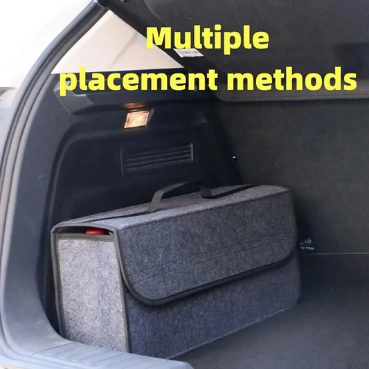 Large Car Trunk Storage Bag Soft Felt Organizer Anti-Slip Boot Compartment Accessory for Vehicle Tool And Item Organization
