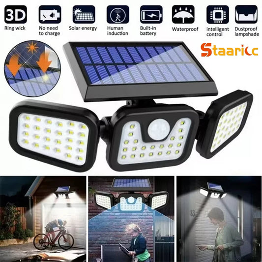 STAARICC Led Solar Light Outdoor Motion Sensor Human Induction Adjustable Head IP65