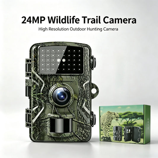 Suntekcam 24MP Wildlife Hunting Trail Camera with 60 Wide-Angle, IP65 Waterproof & Night Vision, For Scouting Security Photo