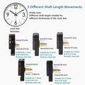 Wall Clock Mechanism 12/16/18/22 mm Shaft Silent Quartz Movement Machine Silent Sweeping Second Movement for Clock Repair / DIY