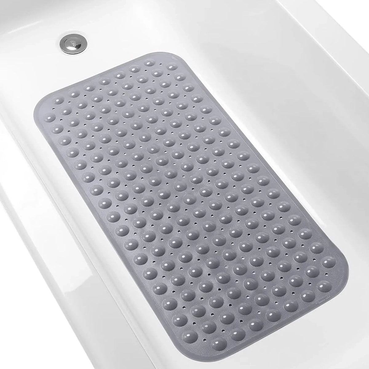 1pc Bubble Massage Non-slip Shower Mats with Suction Cups & Drain Holes, 38*70cm PVC Bathroom Mats Safe Bath Mats Machine Wash
