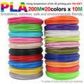 Colored PLA Filament for 3D Pen Printing 36M 50M 100M 150M 200M Smoke-free Safe Plastic