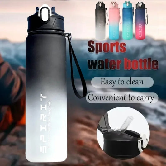 800ml Drinking Bottle Gradient Color Plastic Sports Water Bottle Leakproof Portable Water