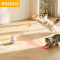 ROJECO 2 in 1 Interactive Laser Cat Toy with Suction Automatic Feather Teaser Toys for Cat Pet Smart Kitten Indoor Toy Supplies