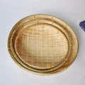 Tray Woven Woven Bamboo Tray Bamboo Round Bamboo Woven Basket Decorative Serving Tray