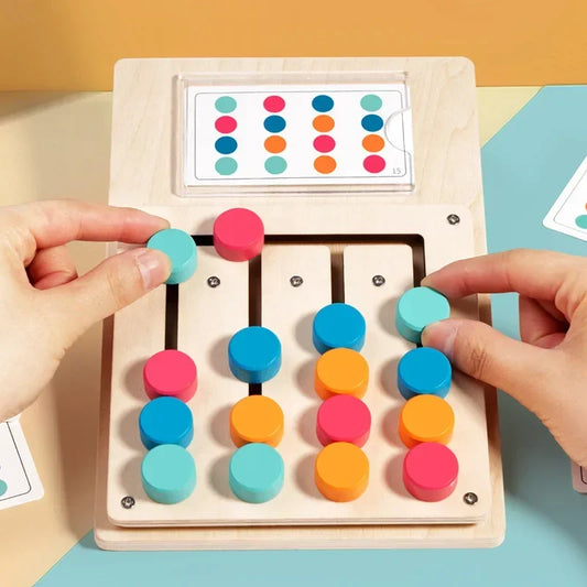 Montessori Wooden Color Shape Matching Cognition Learning Game Board Early Stimulate