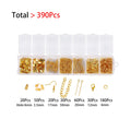 210-400pcs/Box Jewelry Making Kits Lobster Clasp Open Jump Rings End Crimps Beads Box