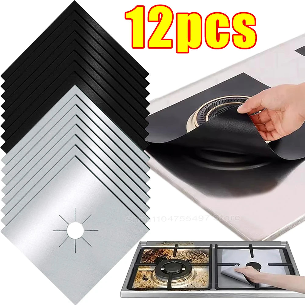 Gas Stove Burner Covers Square Heat-resistant Oil-proof Reusable Stove Protector Pads