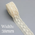 (5Meter/roll) White Beige Cotton Embroidered Lace Net Ribbons Fabric Trim DIY Sewing