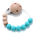 Baby Beech Pacifier Clip Round Colorful Silicone Teething Beads Food Grade Dummy Holder