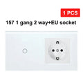 NYWP EU 86*86mm 1Gang 2Way Dual Touch Switch Tempered Glass Panel Stair Switch Bedroom