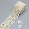 (5Meter/roll) White Beige Cotton Embroidered Lace Net Ribbons Fabric Trim DIY Sewing
