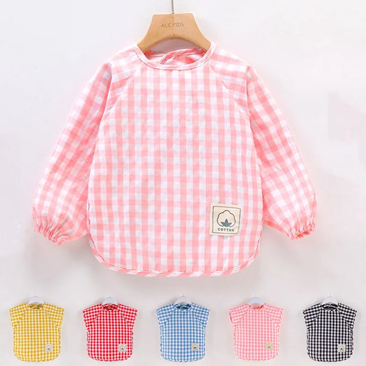 Baby Eating Bib Waterproof Sleeveless Apron Food Overalls Handmade Clay Painting Workwear for Girls Boys Stuff Burp Cloths