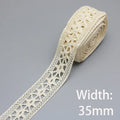 (5Meter/roll) White Beige Cotton Embroidered Lace Net Ribbons Fabric Trim DIY Sewing