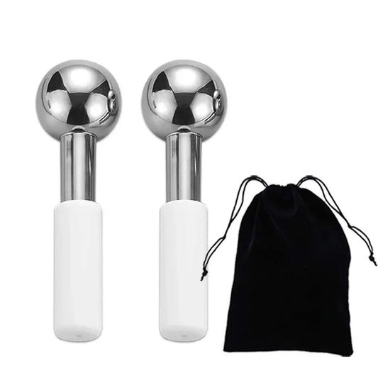 Stainless Steel Ice Globes Cooling Facial Sticks Beauty Spa Skin Care Tools Fine Wrinkles Tighten Pores Reduce Puffiness