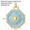 Y2k Boho Evil Blue Eye Heart Necklace for Women Golden Angle Flower Collars Diy Pendant