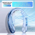 8000mAh USB Hanging Neck Fan Portable Bladeless Mini Rechargeable Mute LED Digital